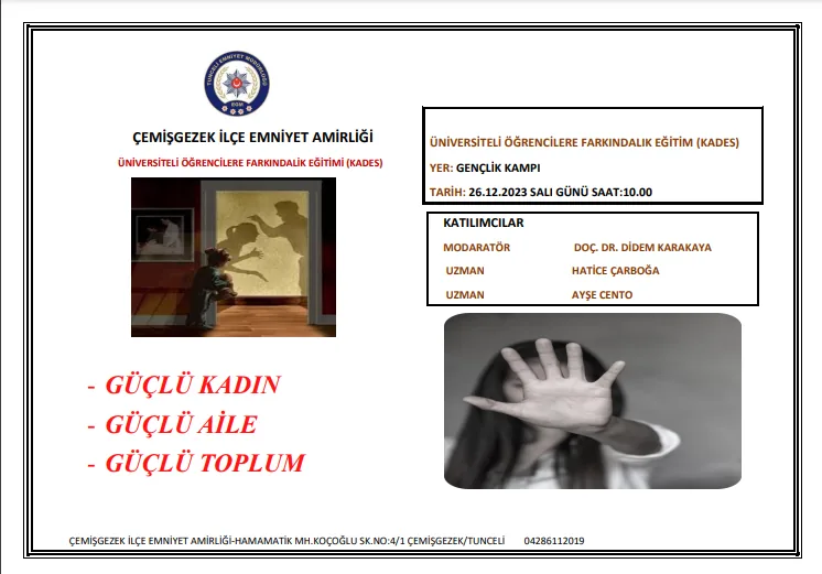 Bağımlıkla Mücadele ve KADES Uygulması Farkındalık Eğitimi