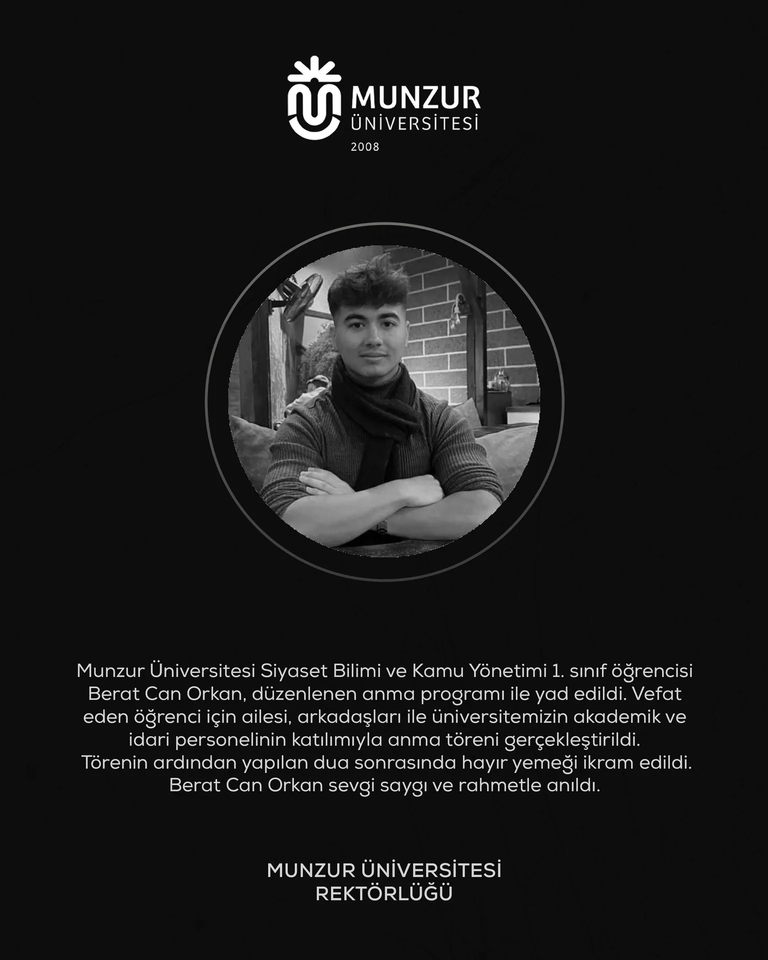 Kaybettiğimiz Öğrencimizi Andık