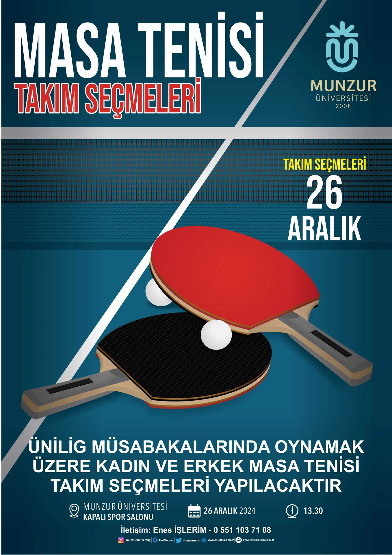 Masa Tenisi Takım Seçmeleri
