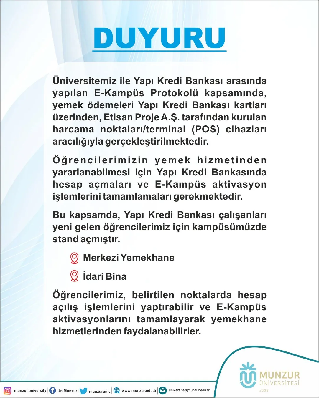 Yeni Gelen Öğrencilerimizin Dikkatine