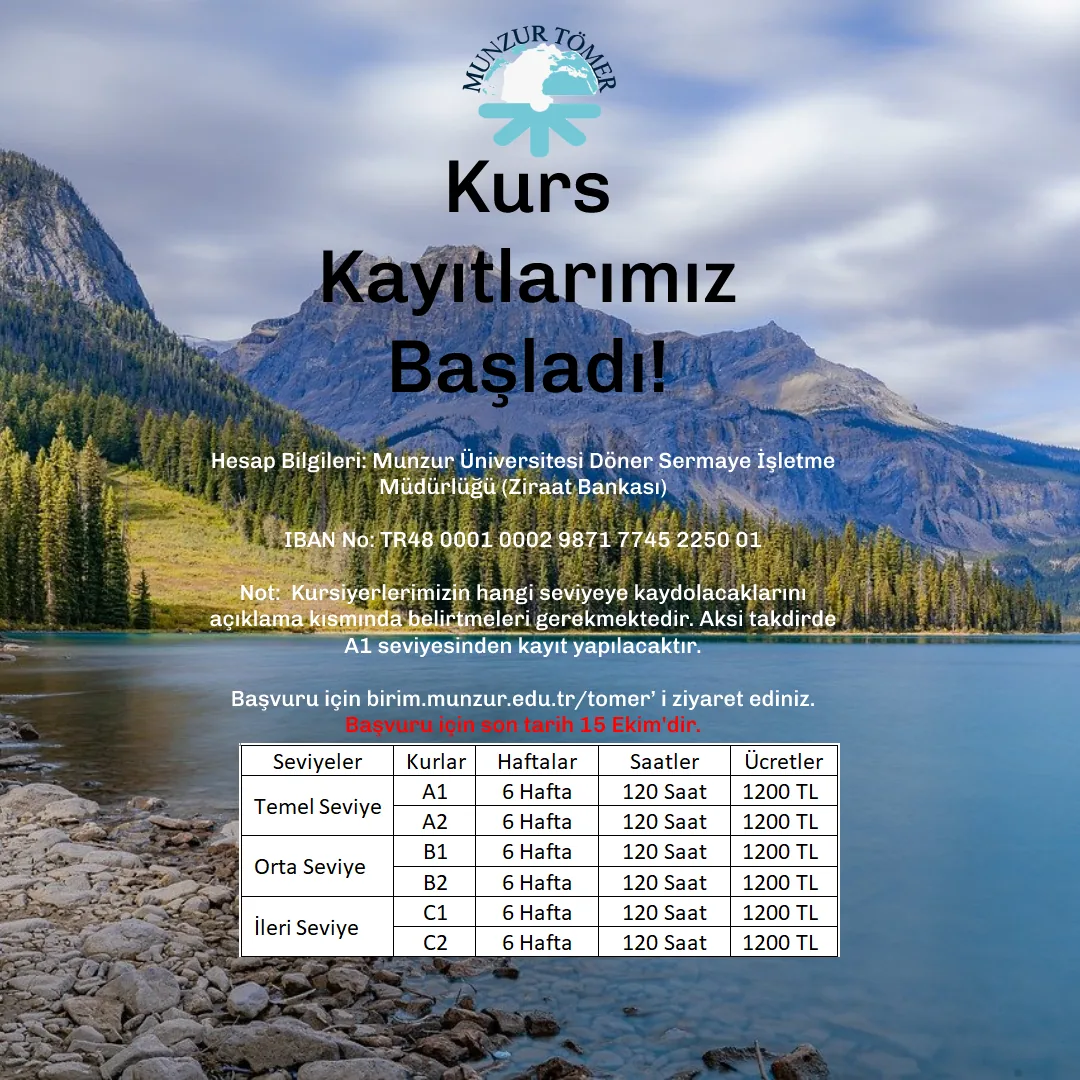 Yeni Kurs Dönemimiz Başlamıştır.