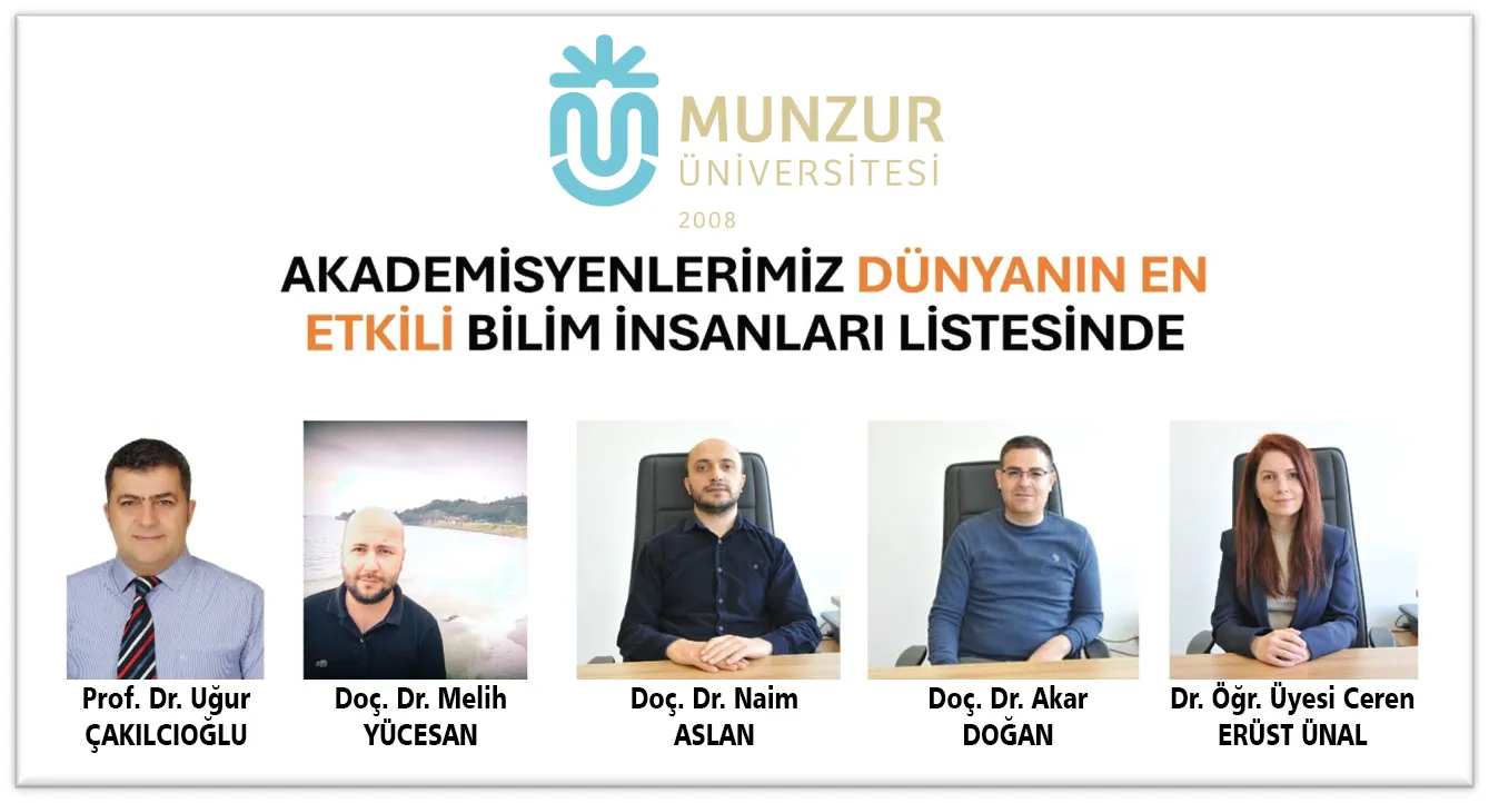 Munzur Üniversitesinden 5 Akademisyen “Dünyanın En Etkili Bilim İnsanları” Listesinde Yer Aldı