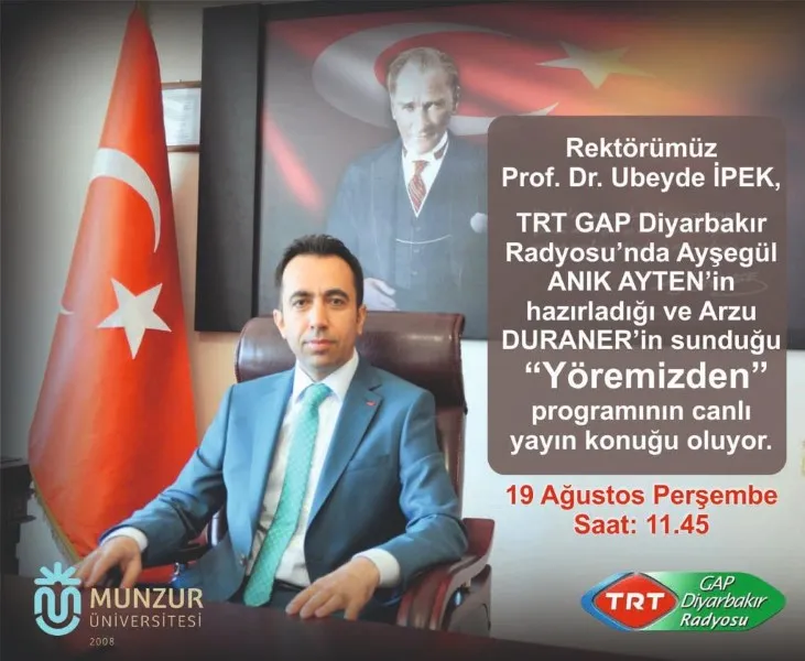 Prof. Dr. Ubeyde İPEK, TRT GAP Diyarbakır Radyosu’nda Canlı Yayına Katılıyor