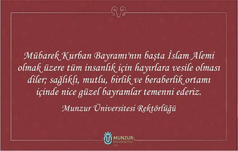 Rektör İpek’ten "Kurban Bayramı" Mesajı