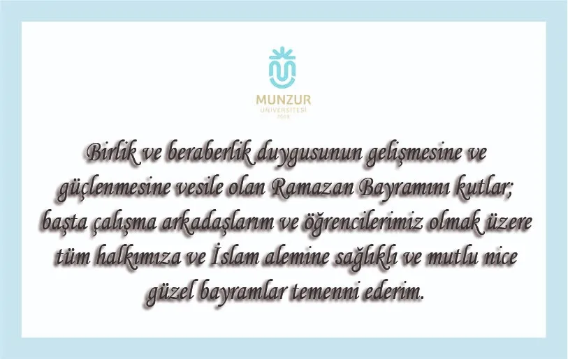 Rektör İpek’ten "Ramazan Bayramı" Mesajı