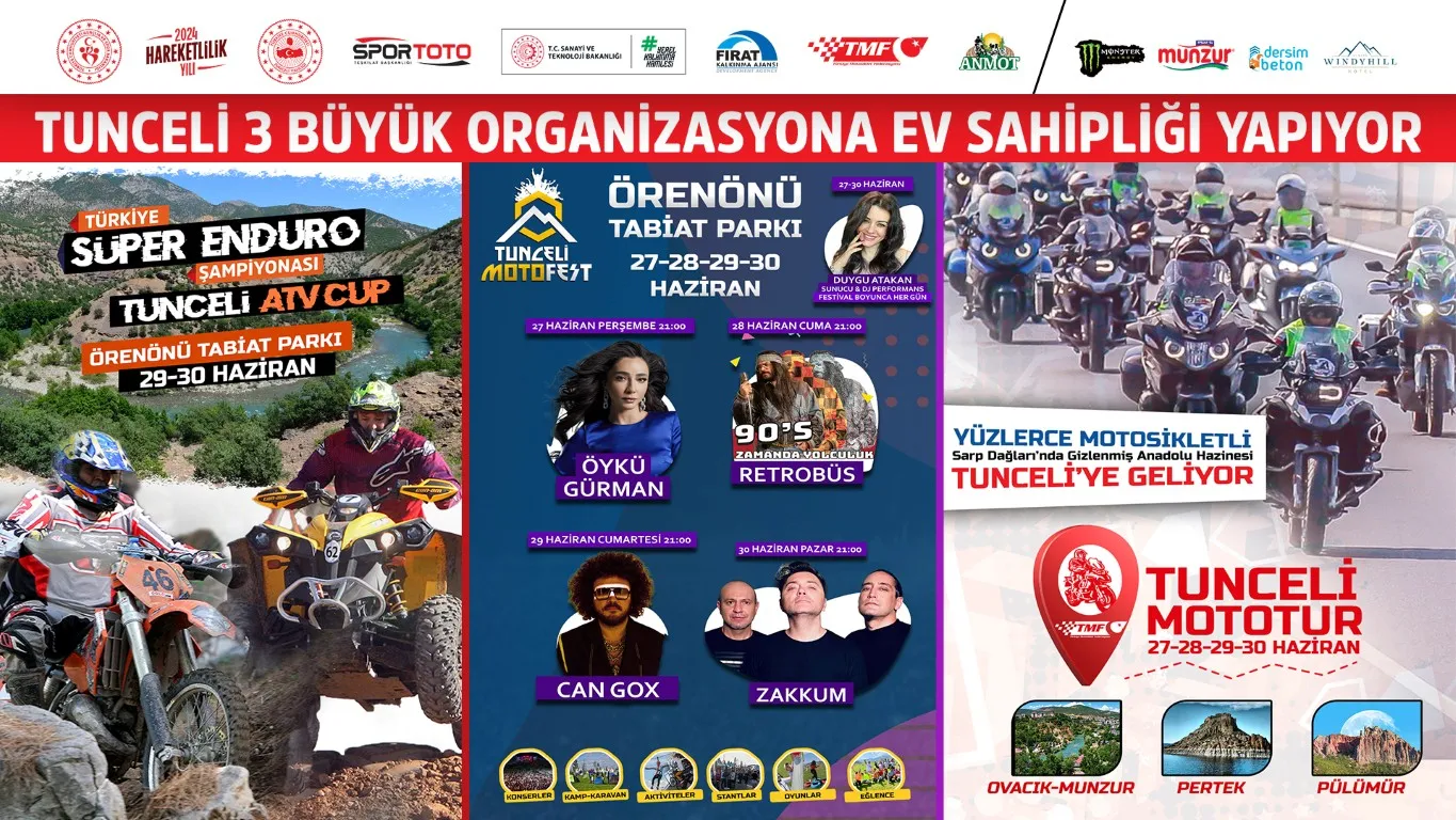 Tunceli, Valiliğimiz Tarafından Düzenlenen 3 Büyük Organizasyona Ev Sahipliği Yapıyor