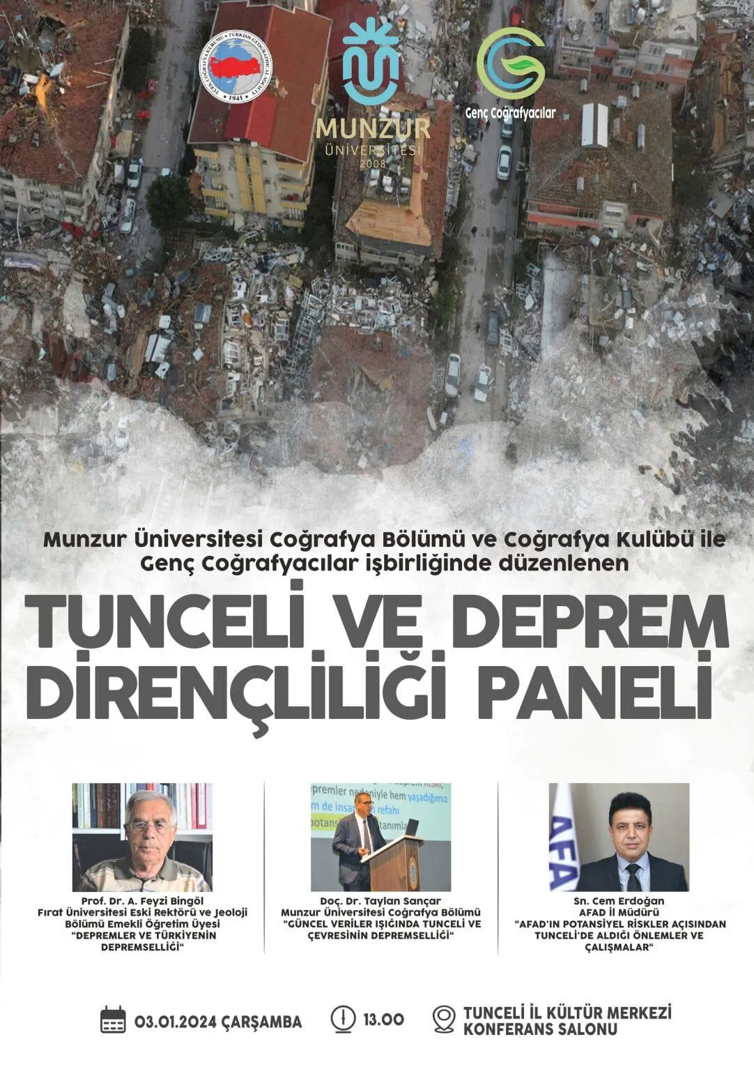 Munzur Üniversitesi "Tunceli ve Deprem Dirençliliği" Paneli Düzenledi