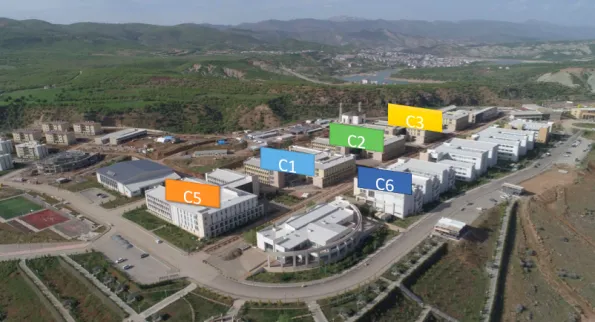 Üniversitemiz Merkez Aktuluk Kampüsü'nde Yapımı Tamamlanan Yeni Etap Fakülte Binalarının Yerleşim Planı