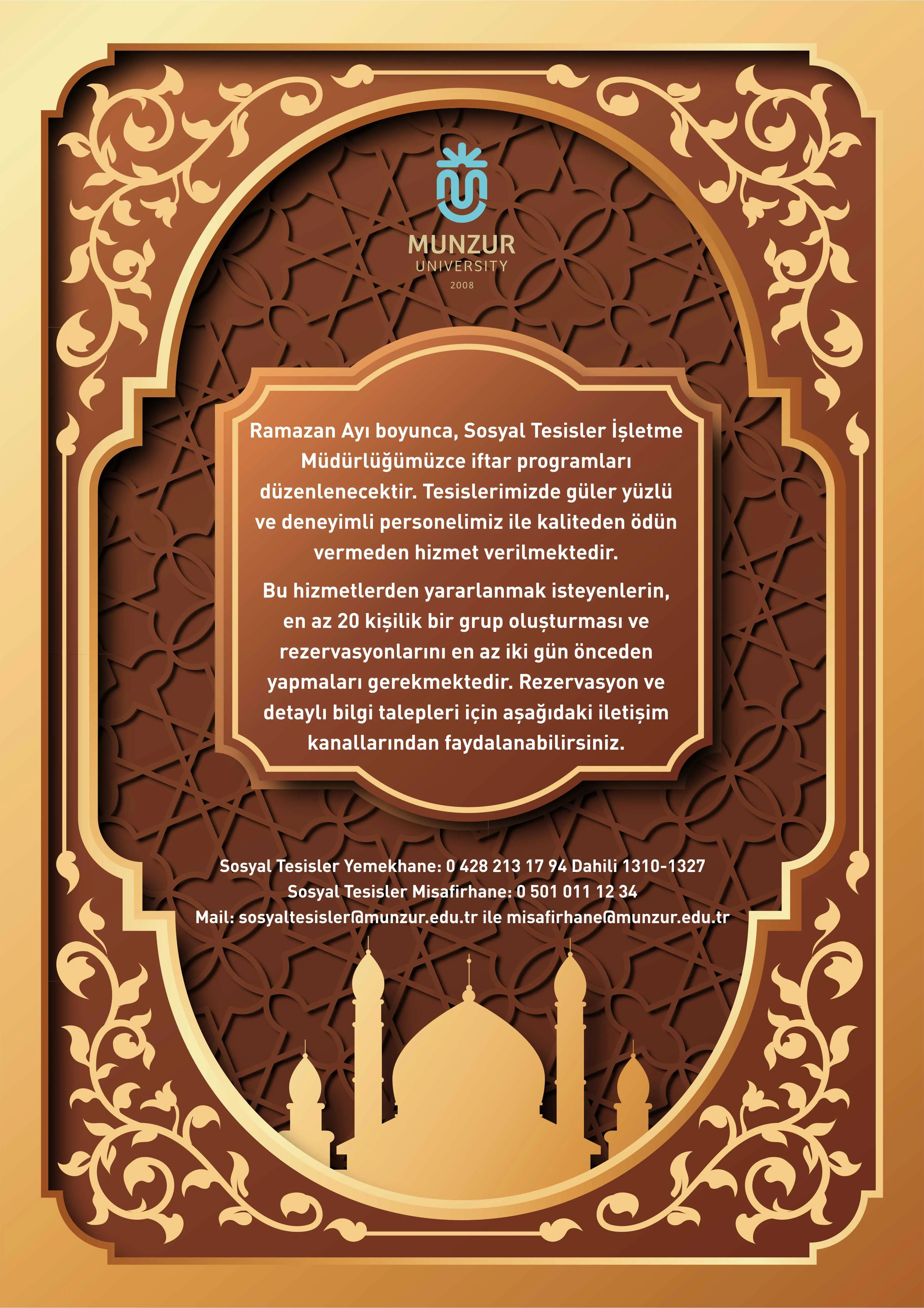 Sosyal Tesisler Ramazan Ayı İftar Programları