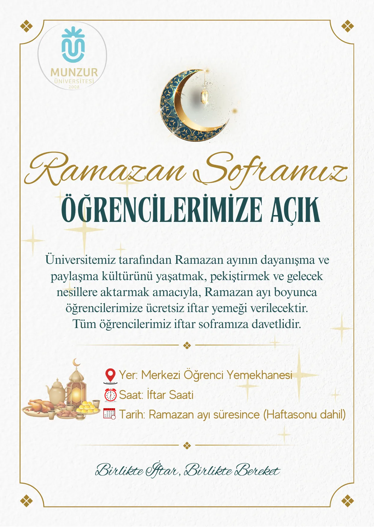 Ramazan Ayı Öğrenci İftar Yemeği