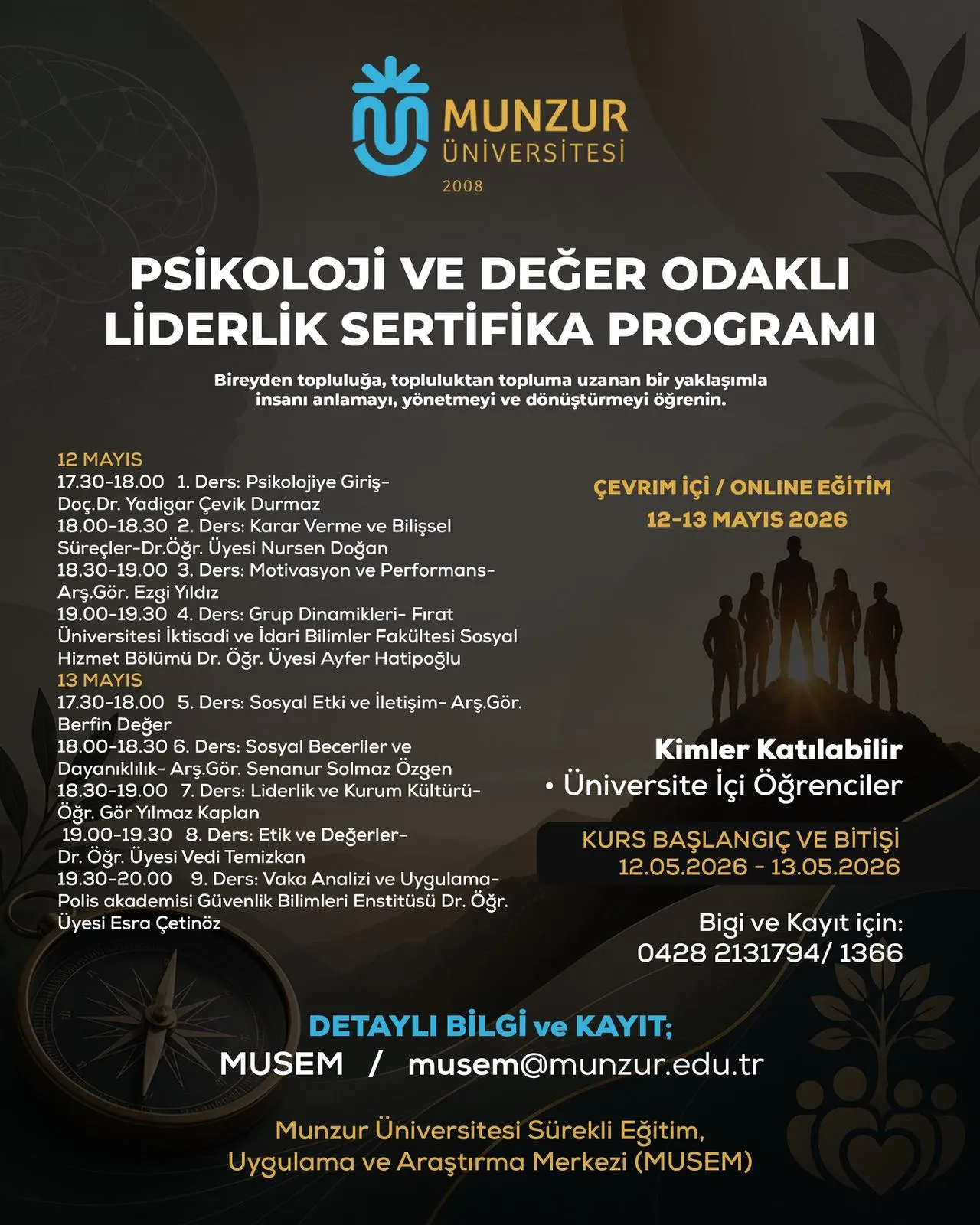Psikoloji ve Değer Odaklı Liderlik Sertifika Programı