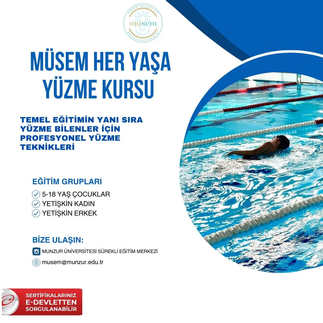 MÜSEM E-Devlet Onaylı Ücretli Yüzme Kursumuz Açılmıştır