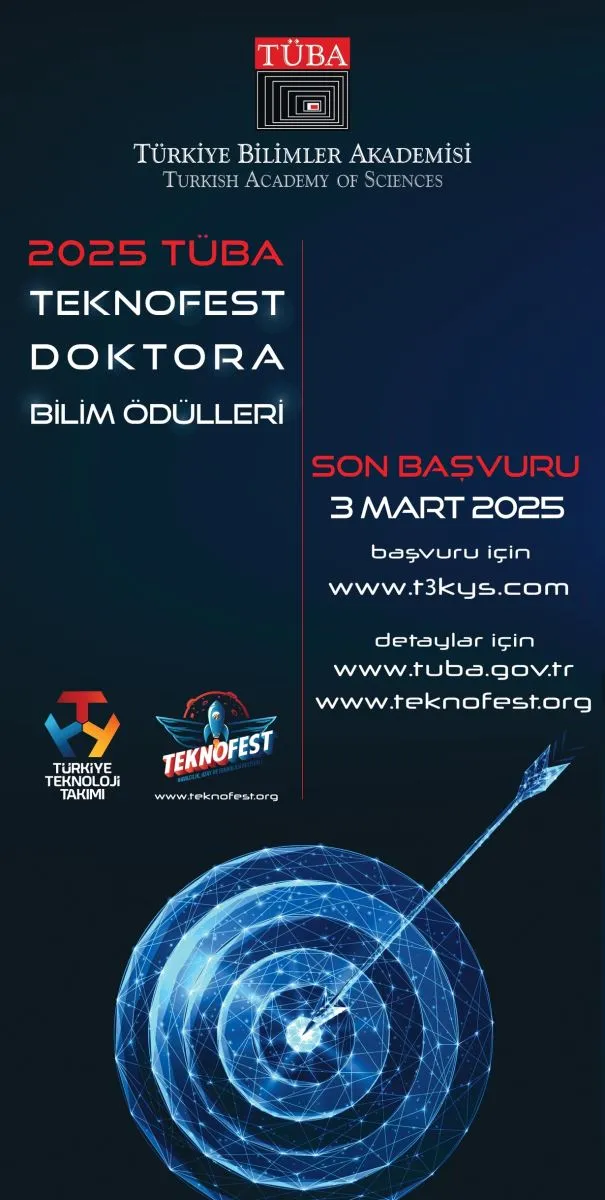 2025 Yılı TÜBA-TEKNOFEST Doktora Bilim Ödülleri Başvurusu